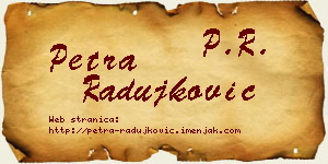 Petra Radujković vizit kartica